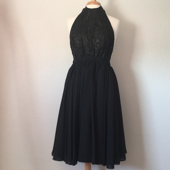 Halston Dresses & Skirts - Vintage HALSTON Beaded Halter Dress